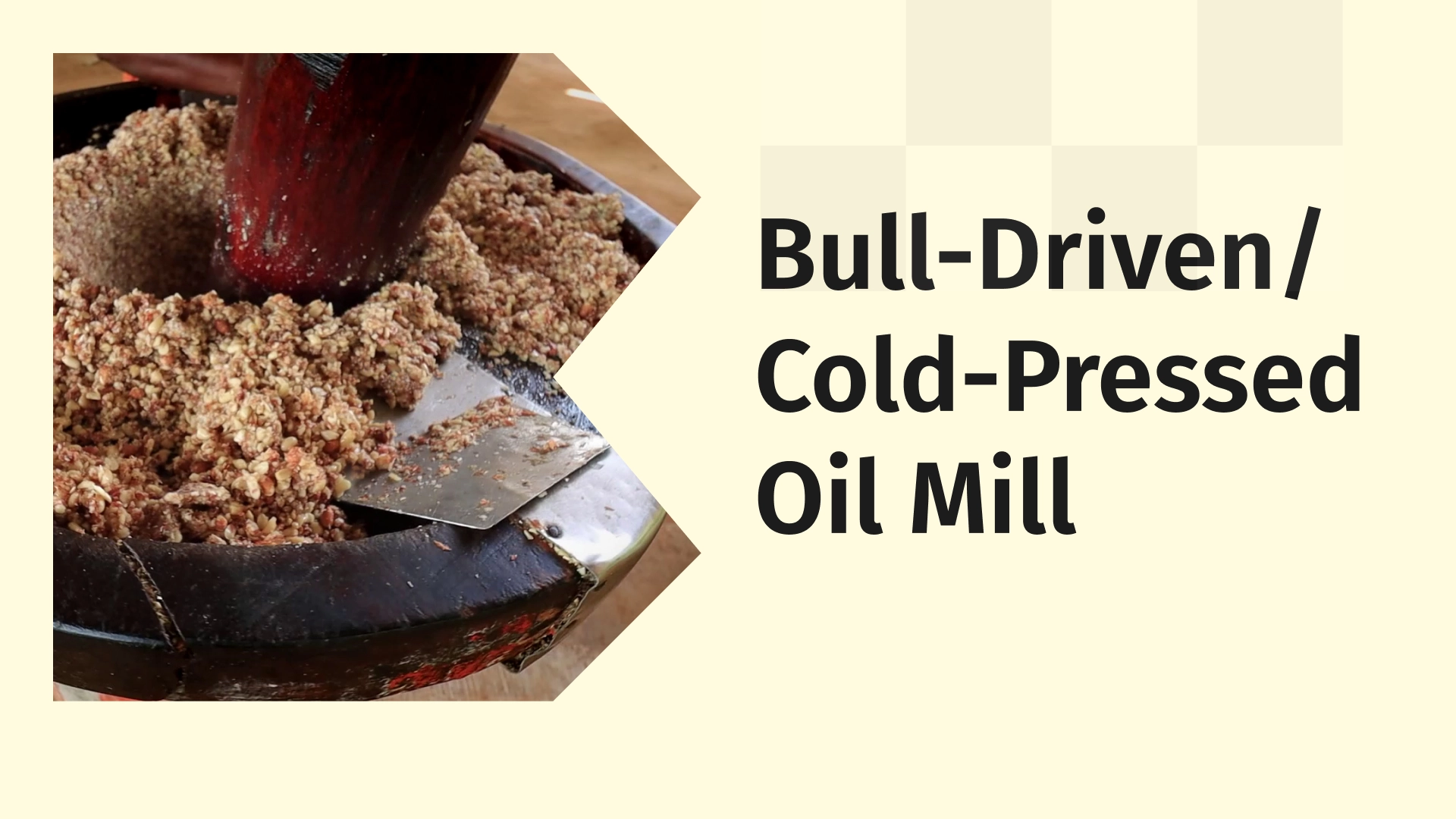 Bull driven oil mill business video